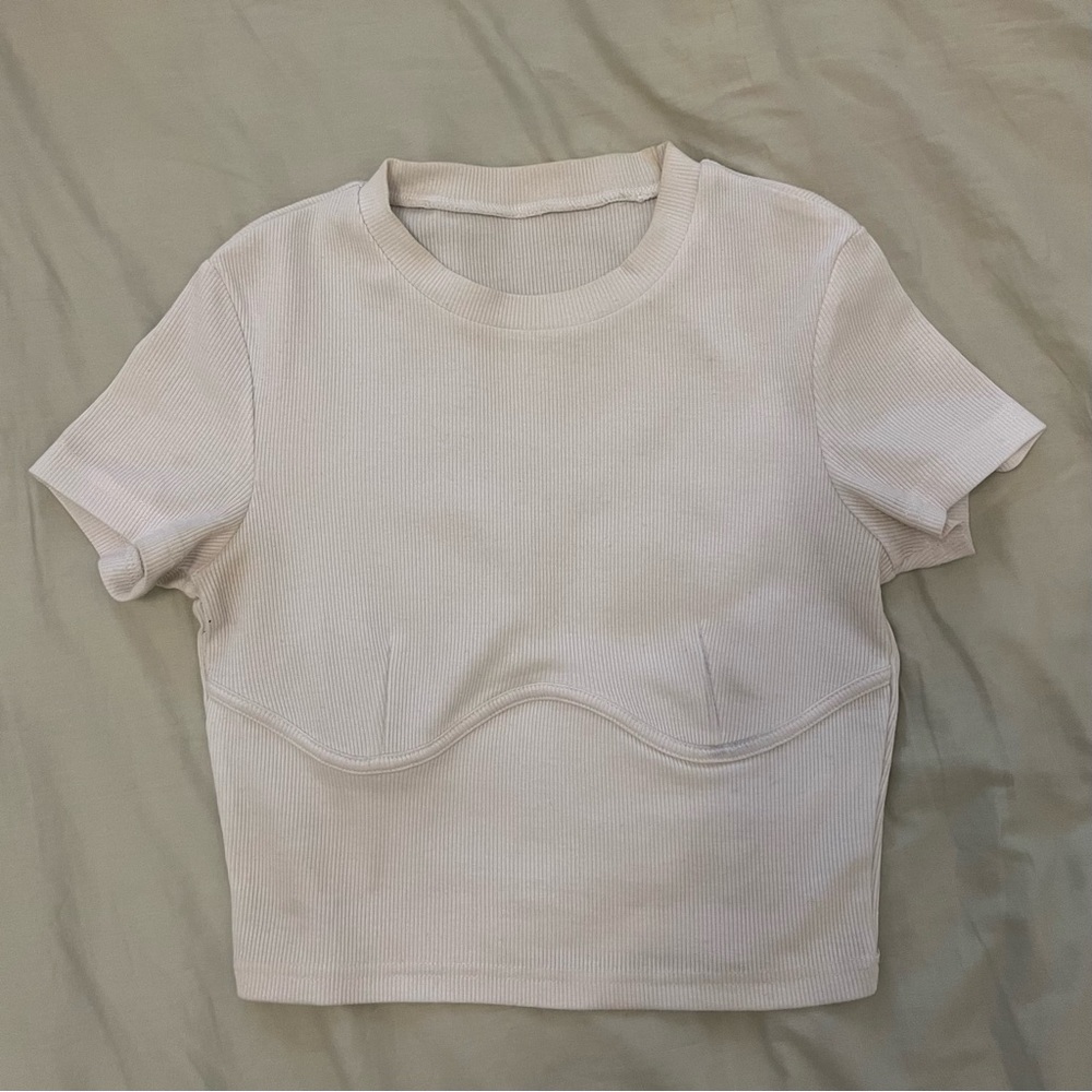 Ribbed Underwire Detail Crop Top